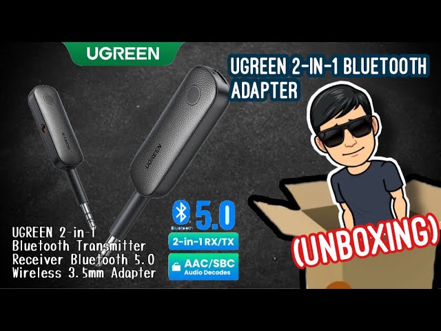 UGREEN USB 2-in-1 Bluetooth 5.0 Car AUX Audio Adapter 3.5mm Mikrofon