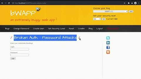 Broken Auth    Password Attacks Low Security Level