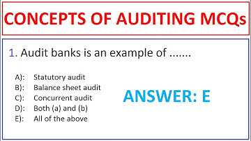 Concepts of Auditing MCQs | Senior Auditor Test Preparation | Basic Auditing MCQs |