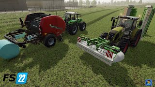 ✅FS 22:)Zielonka#25Zbiór traw na kiszonke w balotyKosiarki i prasoowijarka na testy