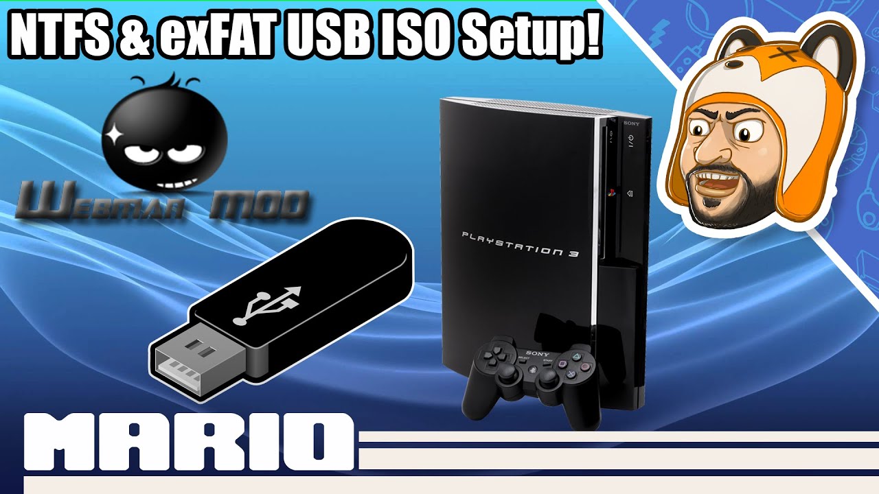 Using Ntfs Exfat Usb Drives On Webman Mod Ps1 Ps2 Ps3 Psp Iso Setup Youtube