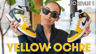 A bright sneaker for summer!  Jordan 1 Mid Yellow Ochre Review, Sizing and How to Style