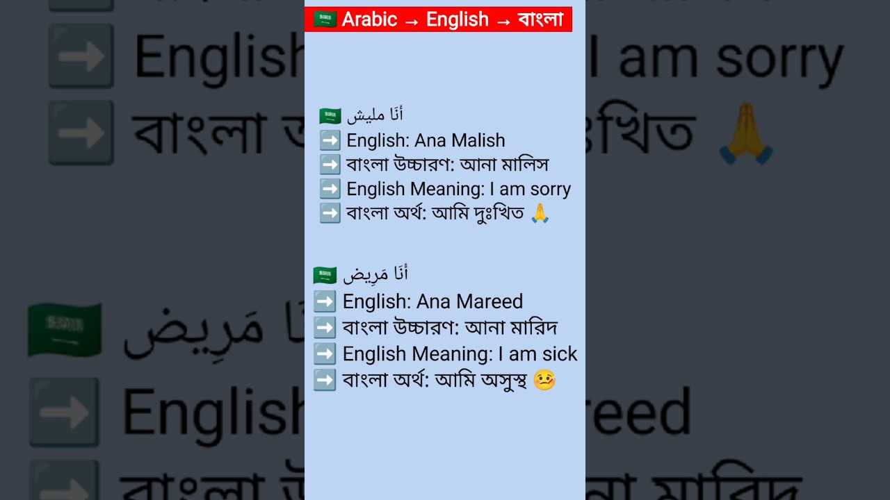 🇸🇦Saudi Arabia যাওয়ার আগে✈️ এই Arabic কথাগুলো শিখে নিন 🇸🇦আৰব দেশে কষ্ট হবে না😭#