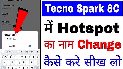 change hotspot name in Tecno Spark 8c ।। tecno spark 8c me hotspot ka naam/name change kaise kare