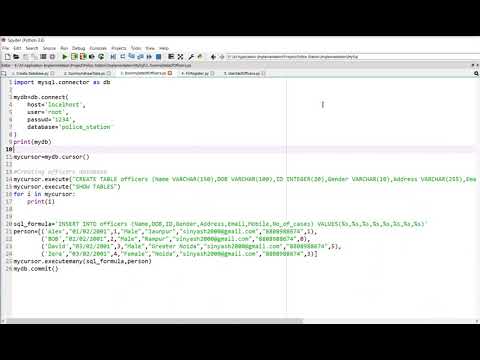 Creating Database & Tables | Smart Police Station | Python | MySQL | Project