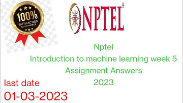 NPTEL Introduction to machine learning week 5 Assignment answers #nptel2022 #nptel #machinelearning