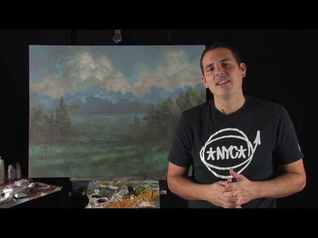 Tim Gagnon Acrylic Painting Quick Tip - Using Gel Medium for Clouds 