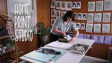 Making a two colour linocut print | Gentle printmaking vlog