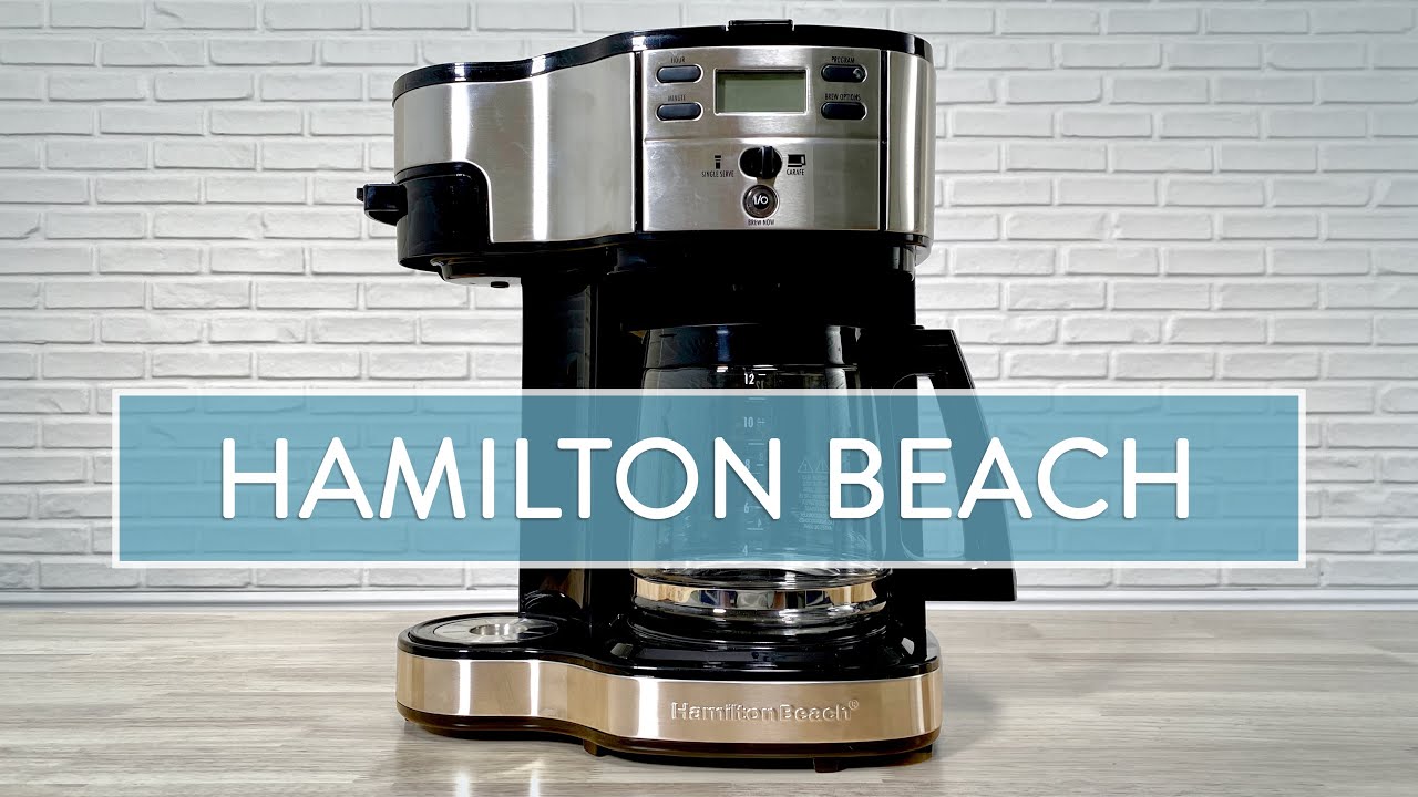 Hamilton Beach 2-Way Programmable Coffee Maker, Single-Serve and 12-Cup Pot,  Glass Carafe, Stainless Steel, 47650 