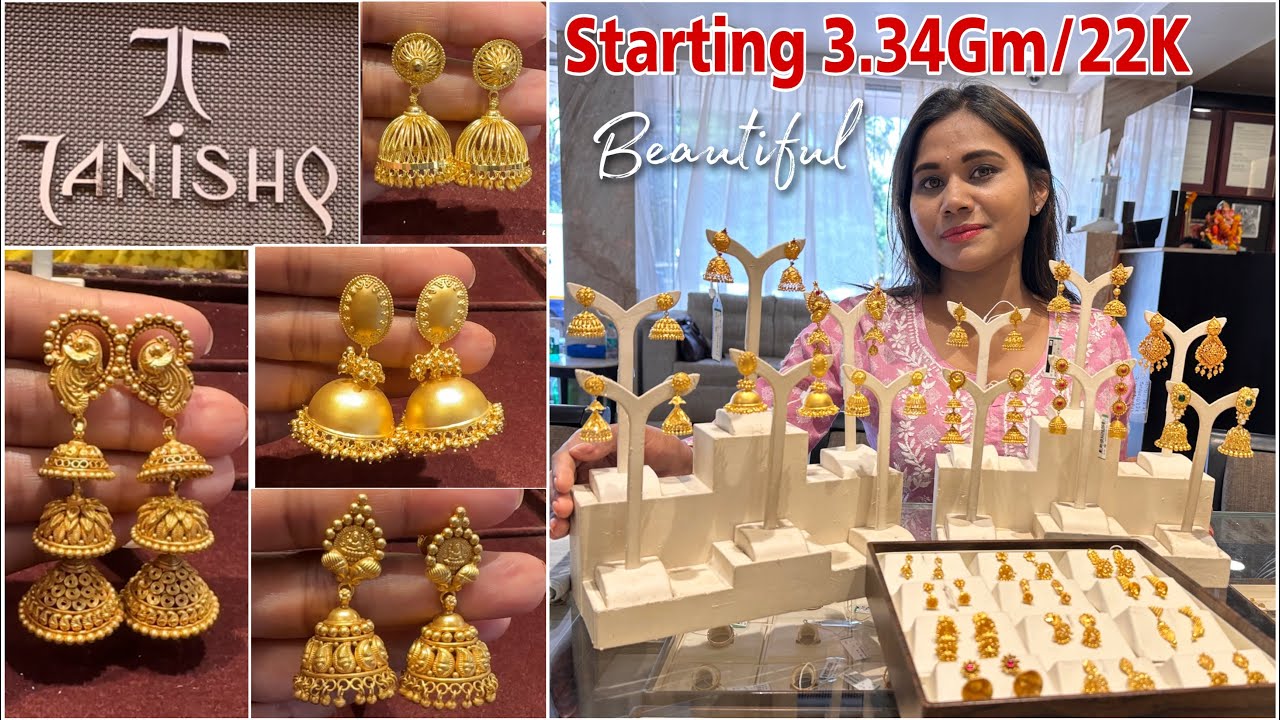 tanishq gold jewellery designs with price daily wear gold earrings gold  earrings designs - YouTube