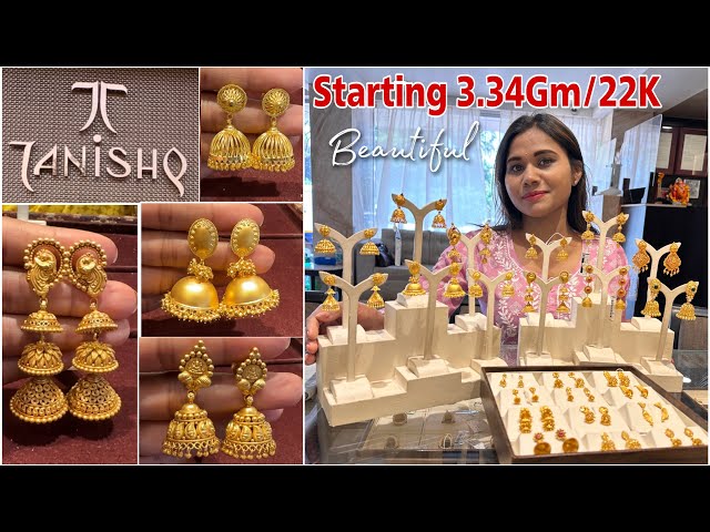 Tanishq Latest Gold Earring Design with weight || Antique earring  collection || Tanishq jewellery - YouTube