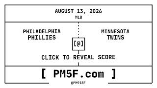 Philadelphia Phillies PHI Minnesota Twins MIN MLB Final Box Score AUGUST 13 2026
