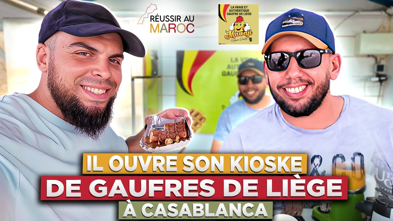 Il OUVRE son KIOSKE DE GAUFRES DE LIÈGE à CASABLANCA x @FARJILS 