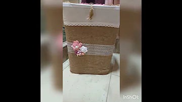 تزيين العلب بالخيشة سلة الملابس و منظمات جميلة 