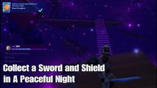 Collect a Sword and Shield in A Peaceful Night - Fortnite Playwave Quest