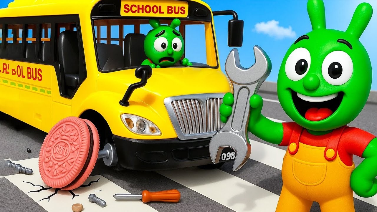 Wheels on the Rescue Bus - Can Pea Pea Fix It? | PeaPea Band Kids Songs & Nursery Rhymes