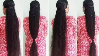 South Indian Wet Hairstyle for long hair|Long & thick hair|Oily hairstyle  #longhair #hair #hairstyle - YouTube