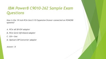 ExamUnion C9010-262 IBM Power Systems with POWER8 Enterprise Technical Sales Skills V2