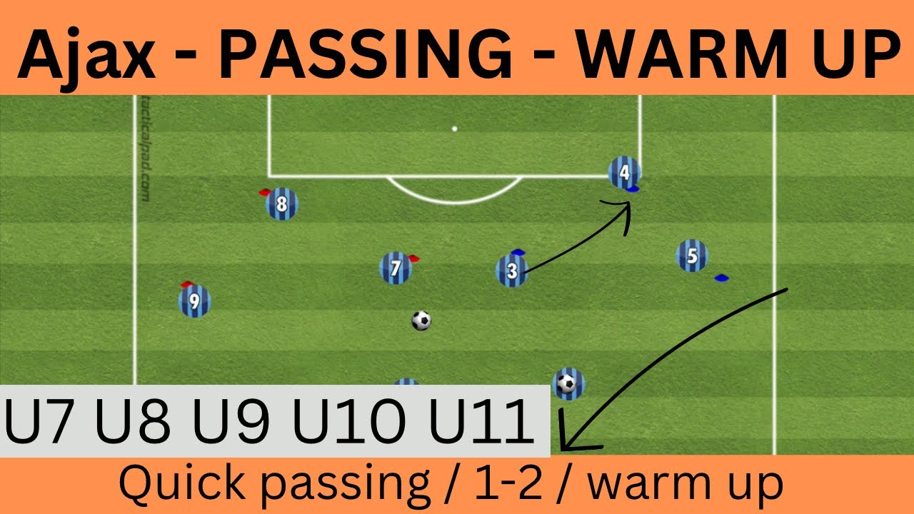 PASSING AND MOVING AJAX warm up drill football/soccer drills u7