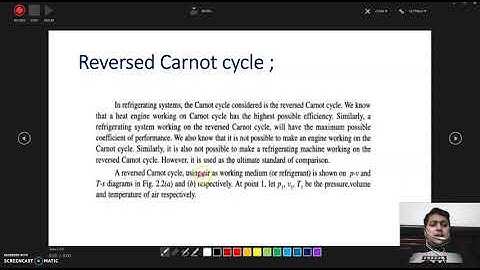 Reversed carnot cycle and its representation on P-V and T-Sdiagram