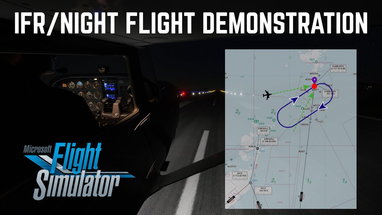 IFR/Night Flight Demonstration Cessna 172 Microsoft Flight