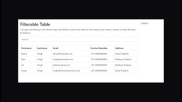 Filterable Table Bootstrap || Bootstrap Table Search Filter Free Download