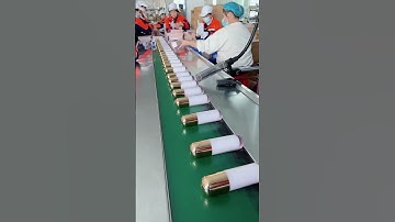 Semi-automatic assembly line of cosmetic factory