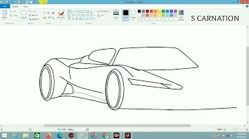 How To Draw 3D Ferrari Car design using ms paint | Mspaintdrawing |