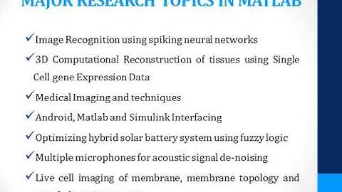 Matlab based project list