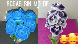 diy como hacer rosas de foami o goma eva sin molde #manualidades #diydecoracion #2024 #diy #flores