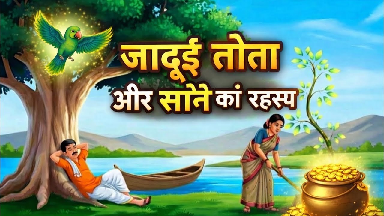 जादुई तोता और सोने का रहस्य | Moral Story | Hindi kahani | Cartoon Video |