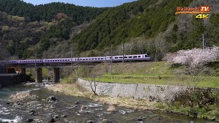 [4K60P]381系特急やくも5号・12号　桜のある風景