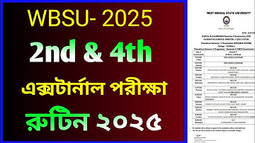 WBSU 2nd&4th sem exam routine 2025 / Supplementary 2nd & 4th sem exam routine 2025 / routine / exam
