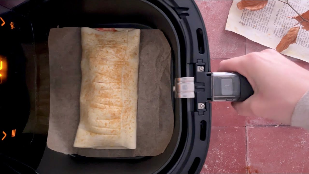 Schnelles Heißluftfritteusen Rezept: Blätterteigrolle mit Apfel