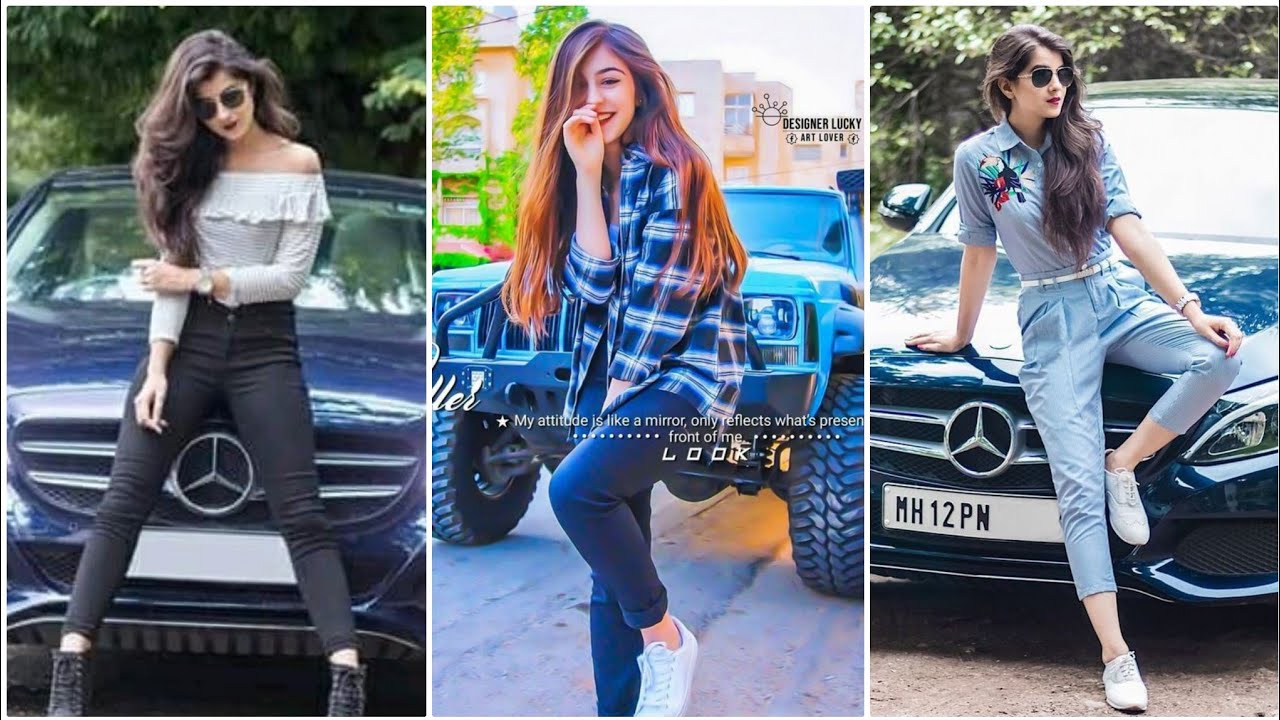 Photo Poses for Girls With Car|| Car Photography
