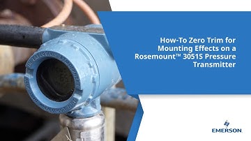 Rosemount™ 3051S Pressure Transmitter How-to Zero Trim