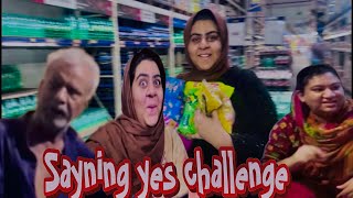 Saynig yes challenge From amrina | 😂 baba Ne amrina ko Danta 😂😂| Amara with life |