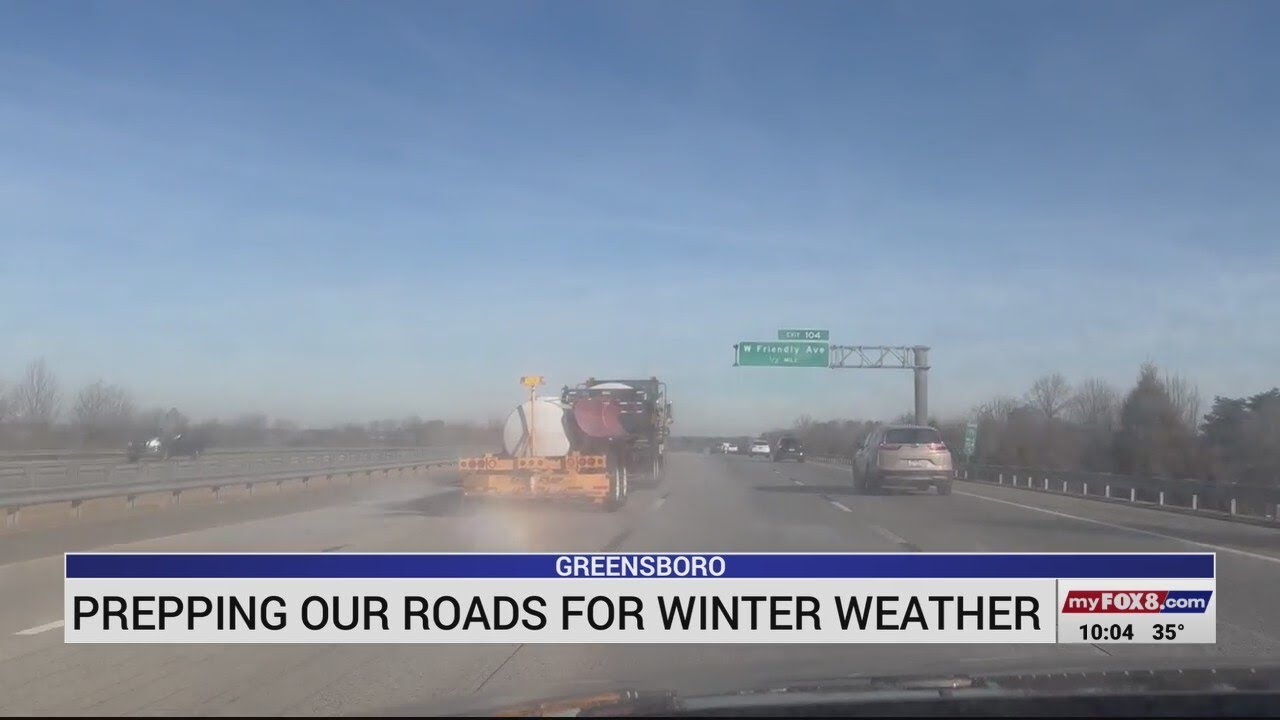 Greensboro workers prep roads for winter weather - YouTube