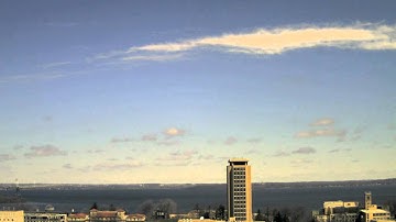 2011 April 17 - Sunrise, shallow cumulus boundary layer rolls, halo (North view)