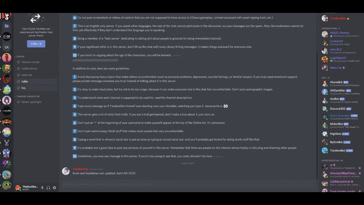 yandere dev discord server ban is fun YouTube