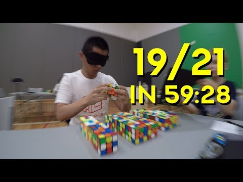 Rubik's Cube Multi-Blind - 19/21 in 59:28 (Official)