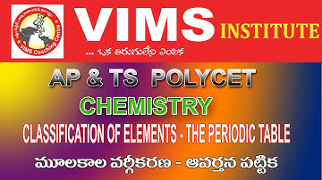 CHEMISTRY CLASSIFICATION OF ELEMENTS THE PERIODIC TABLE