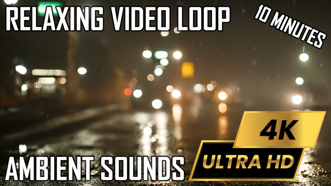 Night Rain - Relaxing Ambience 4K | 10 MIN Loop [AI-Generated] - YouTube