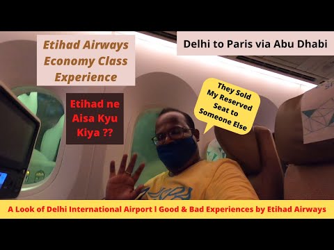 Etihad Airways Economy Class Experience l Delhi to Paris via Abu Dhabi