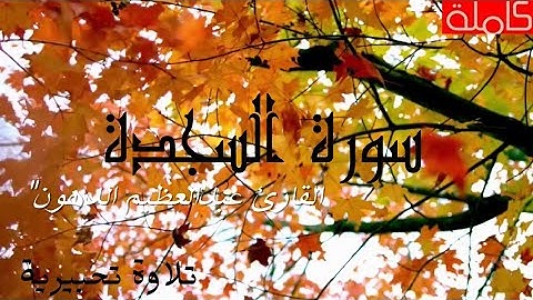سورة السجدة - كاملة - القارئ عبد العظيم الدهون | تلاوة محبرة