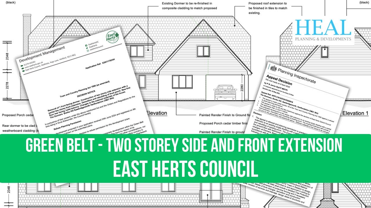 Green Belt Planning Appeal Two Storey Side and Front Extension East Herts Council