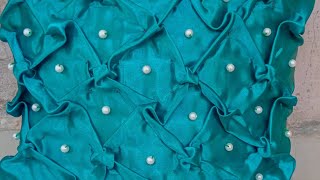 canadian Smocking cushion with beads/satin smoking tutorials/csei34