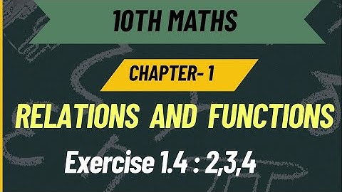 10th Maths samacheer kalvi [Relations And  Functions] in Tamil