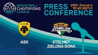 AEK v Stelmet Zielona Gora - Press Conference