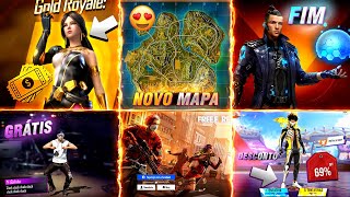 VAZOU!! EMOTE DA GALINHA DE GRAÇA? NOVO OURO ROYALE, FIM DO CR7 E NOVO MAPA - NOVIDADES FREE FIRE